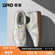 零度Zero男鞋復(fù)古德訓(xùn)鞋時尚新款透氣真皮板鞋百搭休閑鞋高端小白鞋子 白灰【頭層牛皮+橡膠軟底】 40