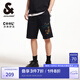 杰克·瓊斯（JACK&JONES）男裝25年涼感衛短褲男夏季外穿潮流寬松沙灘五分褲大褲衩BSQ聯(lián)名 E40黑色-五分 L (180)