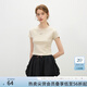 范思藍恩防曬正肩緊身短款T恤女夏季2025新款圓領(lǐng)套頭上衣2007 卡其 L