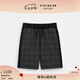 蔻馳（COACH）【七夕情人節(jié)禮物】奧萊男士男裝經(jīng)典標(biāo)志短褲 木炭灰色 經(jīng)典標(biāo)識(shí) L