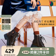 天美意女靴瘋狂動(dòng)物城聯(lián)名厚底馬丁靴短靴女時(shí)尚女鞋 栗子棕（絨里） 37