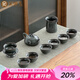 金鑲玉【龍泉青瓷】茶具套裝 手工家用陶瓷喝茶泡茶套裝送禮禮盒裝 龍泉青瓷石瓢壺套組