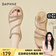 達芙妮（DAPHNE）羅馬涼鞋2025年女新款夏季水鉆一字帶坡跟厚底小個子松糕鞋女鞋 米色 37