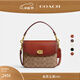 蔻馳（COACH）經(jīng)典標志CASSIE19號單肩斜挎包翻蓋早秋女包 棕黃色銹色(舊版）