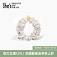 She's茜子醋酸工藝珍珠盤(pán)發(fā)圈大腸圈馬尾皮筋發(fā)繩頭花飾頭繩教師節禮物 香檳色H0