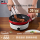 琺寶（staub）法國進(jìn)口鑄鐵煎鍋平底煎鍋煎牛排煎餅鍋煎蛋炒菜多功能電磁爐通用 單柄煎鍋(無(wú)橫紋)櫻桃紅 26cm