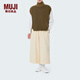 無(wú)印良品（MUJI）IDEE 女式 羊毛 雙面 背心 針織衫毛衣女裝上衣 秋冬GAD70C4S 深米色 均 碼 (165/88A)