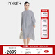 PORTS商場(chǎng)同款早秋新款女裝撞色LOGO印花襯衫連衣裙LD9D129QPT117 奶白色印花 XS (2)