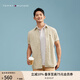 TOMMY HILFIGER【透氣府綢】夏季男純棉商務(wù)休閑格子短袖襯衣襯衫男外套35440 灰色格紋L9F XL （推薦：165-180斤）