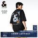 杰克·瓊斯（JACK&JONES）25年男裝春夏季新款重磅純棉潮流小眾個(gè)性字母寬松男士短袖T恤男 E40 黑色1 2XL