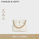 CHARLES&KEITH鏈條單肩腋下托特包流浪包包女包女友生日禮物CK2-20671559 White白色 M