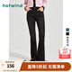 熱風(fēng)（Hotwind）牛仔褲女秋季新款女士開(kāi)叉微喇顯瘦休閑喇叭褲子 01黑色 26
