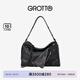 GROTTO個(gè)樂(lè)25年新款SoftCollar保齡球包單肩斜挎大號(hào)差旅電腦包七夕禮物 經(jīng)典黑L 亮銀