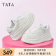 他她（TATA）小白鞋小白鯨2025夏季新款增高鞋休閑厚底板鞋女鞋松糕 白色 37