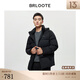 巴魯特（Brloote）男士羽絨服舒適保暖印花連帽白鵝絨外套秋冬 黑色 180/100A