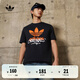 adidas經(jīng)典印花純棉運(yùn)動(dòng)上衣圓領(lǐng)短袖T恤男裝夏季阿迪達(dá)斯三葉草 黑色   L