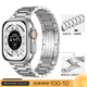 E-Trend適用蘋(píng)果手表表帶s10鈦金屬iWatch9原裝s8男款ultra2新款series10三格鏈銀不含表盤(pán)適用40mm表盤(pán)【4/5/6/SE1/SE2代】