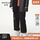 幻走（MOVEUP）2024冬季新款.FUN系列純棉收褶松緊腰繡花休閑直筒褲女 夜黑 M
