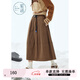 紫涵（ZIHAN）紫涵戶外感純色花苞裙女2024年冬季新款高腰寬松中長款a字半身裙 咖色 S