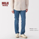 無(wú)印良品（MUJI）男式彈力牛仔修身褲男士牛仔褲男款褲子25年春季丹寧回潮AE0ZQA5S 藍色 32 inch/81cm（175/80A）