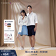 TOMMY HILFIGER【純棉府綢】秋冬男女商務(wù)通勤休閑條紋情侶款長袖襯衫外套 【條紋繡標(biāo)襯衫】-深灰白條紋7I3 M （推薦：135-150斤）