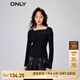ONLY秋冬時(shí)尚百搭顯瘦修身拼色長袖針織衫女|123424017 E39 俊黑色BLACK BEAUTY M 165/84A