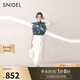 SNIDEL2025春夏新品半高領(lǐng)蝴蝶結(jié)印花小飛袖雪紡襯衫SWFB252053 深藍(lán) 均碼 (F)