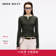 MISS SIXTY2025秋季新款針織衫女羊毛桑蠶絲混紡兩件套上衣配背心 深橄欖綠 M