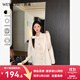 西遇短款斗篷大衣女2025年冬季新款法式名媛富家千金風(fēng)呢料外套 米白色 S
