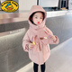 G.DUCKKIDS女寶寶新款冬季羽絨服兒童韓版洋氣中長(cháng)款白鴨絨外套小童冬裝棉襖 粉色 110 cm