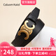 Caluom Kaiol品牌皮帶女平滑扣純銅款女士腰帶真皮牛仔褲七夕情人節(jié)禮物送女友 【專(zhuān)柜禮盒】80162A金扣黑色帶身 100cm 拍下請(qǐng)留言身高體重