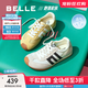 百麗（Belle）跑道歪頭德訓鞋女25秋新商場(chǎng)款網(wǎng)面透氣薄底休閑鞋E3H1DCM5 米白色 38 (240mm)