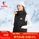 喬丹羽絨服馬甲女外套冬季保暖防寒防潑水運動休閑背心 黑色 XL
