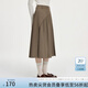 范思藍恩氣質通勤不對稱百褶a字半身裙女秋冬2024新款裙子14622 咖色 M