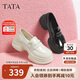 他她TATA小海浪休閑厚底樂(lè )福鞋女鞋子小皮鞋 黑色 37