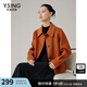衣香麗影短款雙面呢大衣女2024年冬直筒優(yōu)雅毛呢外套 橘紅 XL