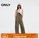 ONLY2025秋季新款復(fù)古寬松高腰直筒長褲牛仔背帶褲牛仔褲女|12517M001 E06蘆薈綠色 M M褲長減短