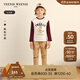 Teenie Weenie Kids小熊童裝秋季款男童印花休閑風(fēng)學(xué)院風(fēng)長(cháng)袖T恤 酒紅色 150 cm