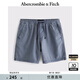 ABERCROMBIE & FITCH【澤西風(fēng)短褲】男裝25夏季美式寬松直筒松緊腰短褲KI128-5072 藍色 M (180/80A)