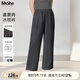 MsShe【天絲涼感闊腿褲】大碼女裝2025秋季胖mm遮肉顯瘦垂感長(zhǎng)褲 深灰色現(xiàn)貨 4XL