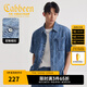 卡賓（CABBEEN）【涼感牛仔】男裝 滿印老花襯衫25夏季新款短袖襯衣外套上衣 蔚藍色47 L /175/50