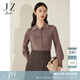 玖姿（JUZUI）商場同款休閑日常寬松襯衫毛衫女冬款JWCD30605 粉紅 XL