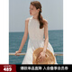 ELLE法式蕾絲無(wú)袖連衣裙女2025夏季新款波嬉風(fēng)度假氣質(zhì)背心長(zhǎng)裙 白色 S