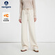 納維凱爾意大利小帆船女25年新款毛呢休閑褲保暖松緊腰直筒長(cháng)褲2342075510