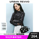 UR七夕2025春季新款女裝時尚摩登復(fù)古街頭風(fēng)短款外套UYU150004 正黑 XL