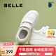 百麗（Belle）女神節禮物簡(jiǎn)約休閑小白鞋2025春新魔術(shù)貼增高厚底鞋D6Z1DAM5 米色 36 (230mm)