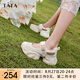 他她（TATA）厚底老爹鞋涼鞋女鞋瑪麗珍鞋休閑運(yùn)動(dòng)鞋夏季3ER01BQ4 米白/杏/棕 36