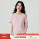 茵曼（INMAN）索羅娜短袖基礎(chǔ)白T恤女2025夏季寬松顯瘦百搭休閑舒適上衣 粉色 M