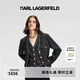 Karl Lagerfeld卡爾拉格斐2025春季新款藏青色粗花呢外套老佛爺M21E1507 藏青色 S (38)