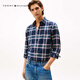 TOMMY HILFIGER【通勤格紋】25新款秋冬男挺括牛津紡長袖/商務(wù)休閑襯衫外套 【休閑格紋】藏青格紋DCC L （推薦：150-165斤）